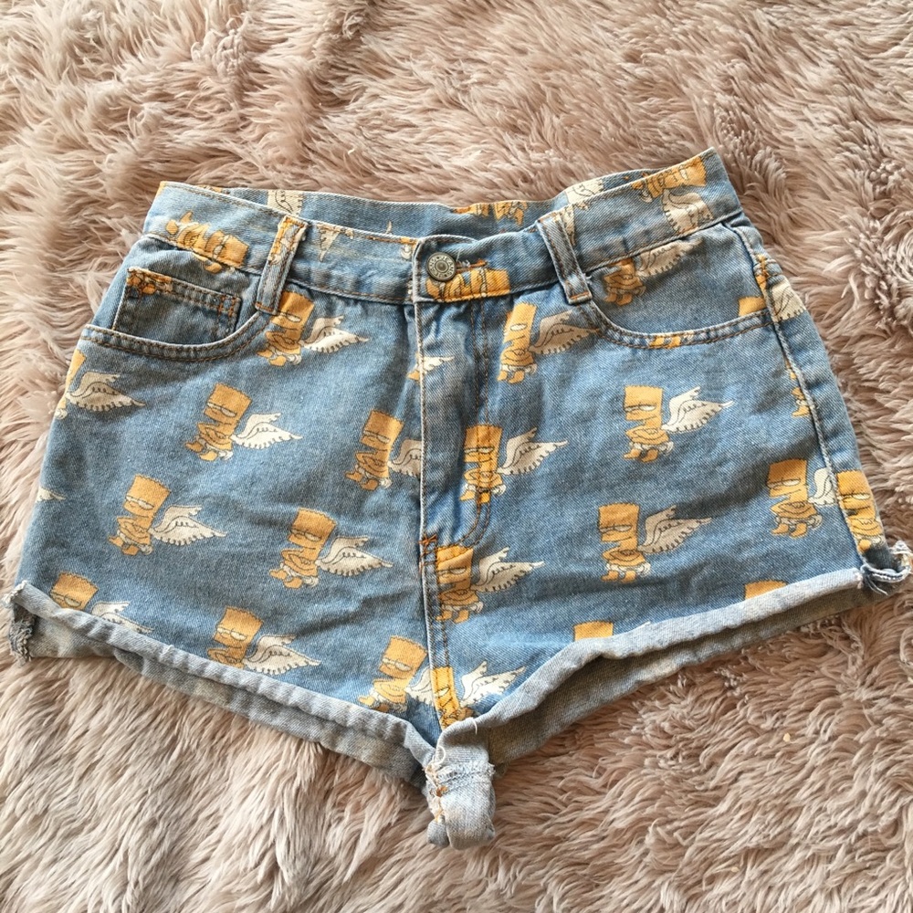 🌿vintage denim shorts - baby angel bart simpson